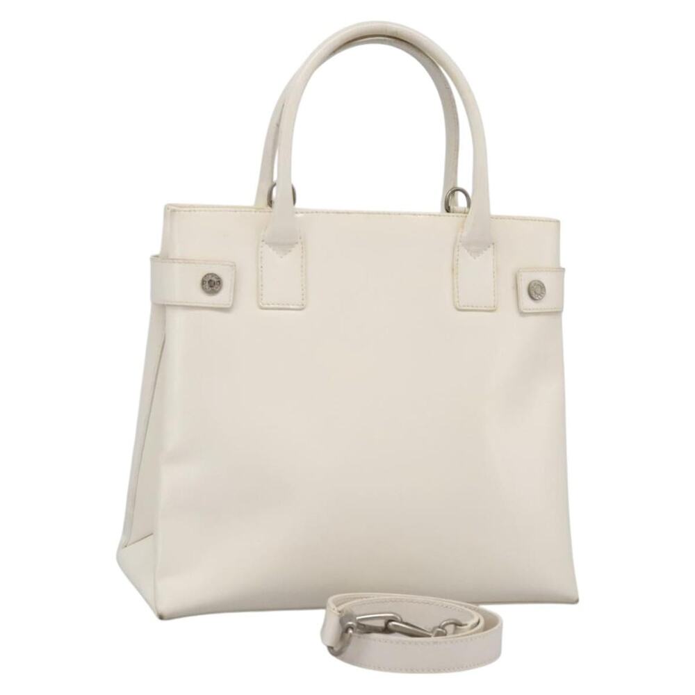 GUCCI Hand Bag Enamel White